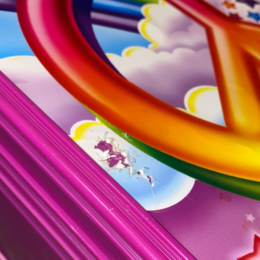 Lisa Frank vintage Colorful Peace Sign Suitcase - Picture 6 of 10